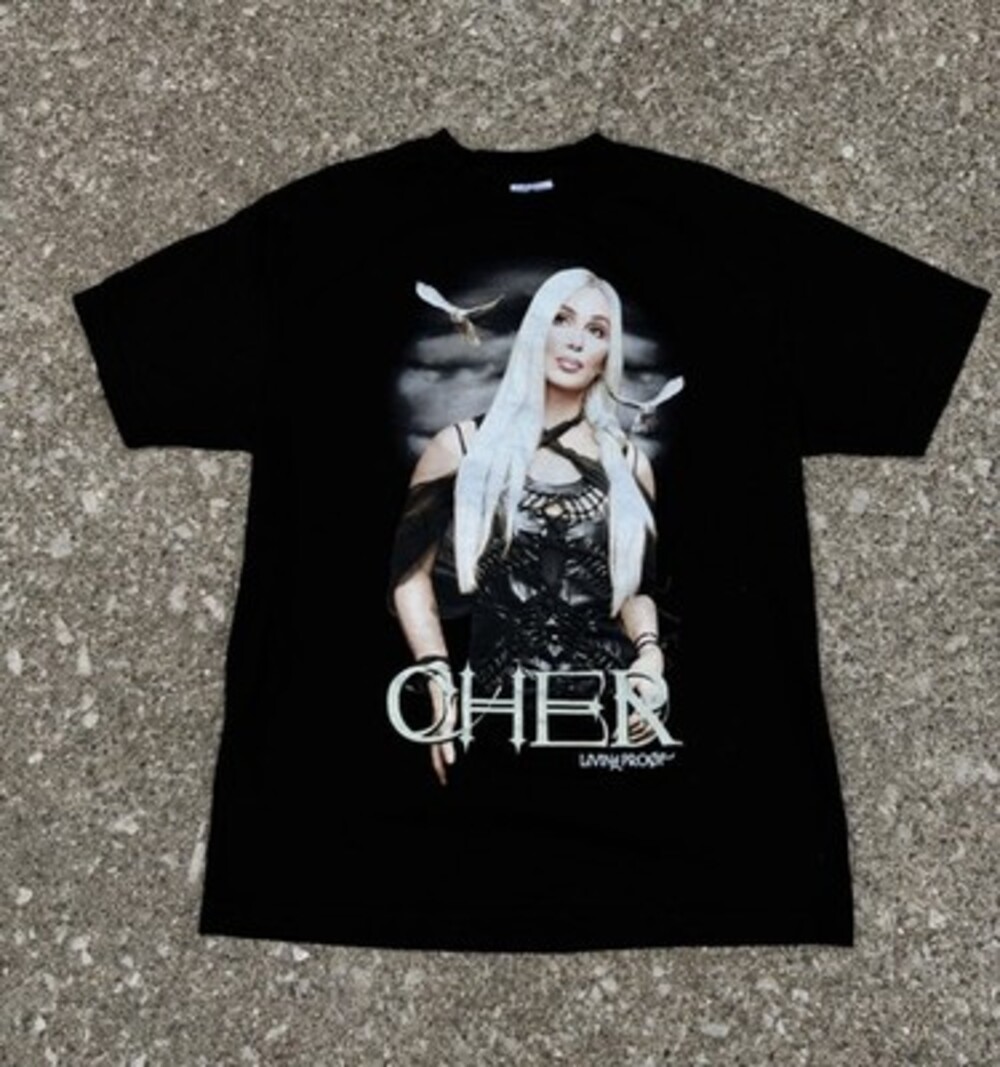 Vintage Cher Living Proof Farewell Tour 2002 Merch Tee Sz L Made In USA Black